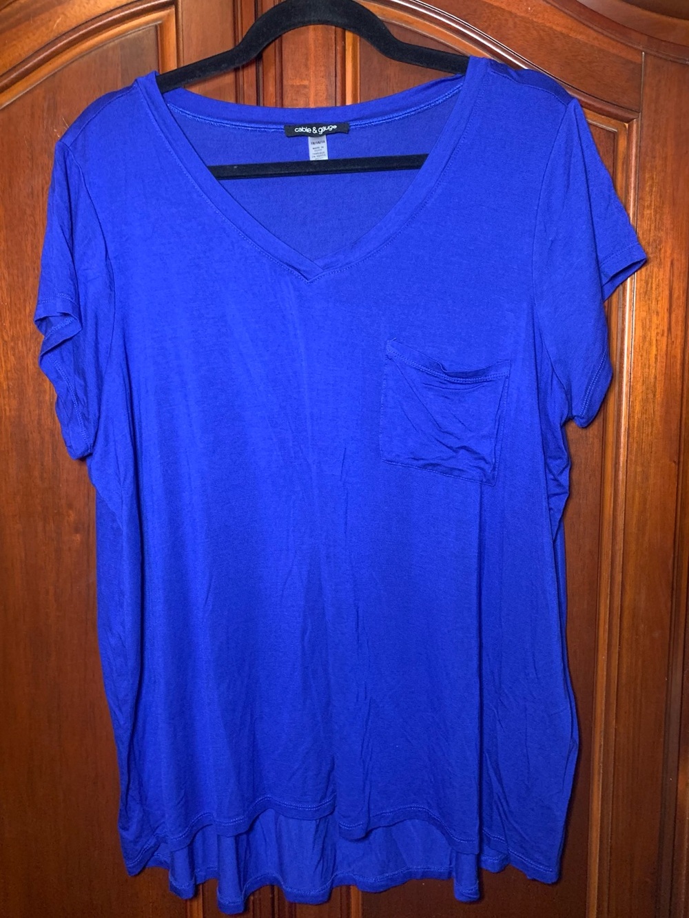 Cable & Gauge Royal Blue V-Neck Pocket Tee